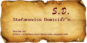 Stefanovics Domicián névjegykártya